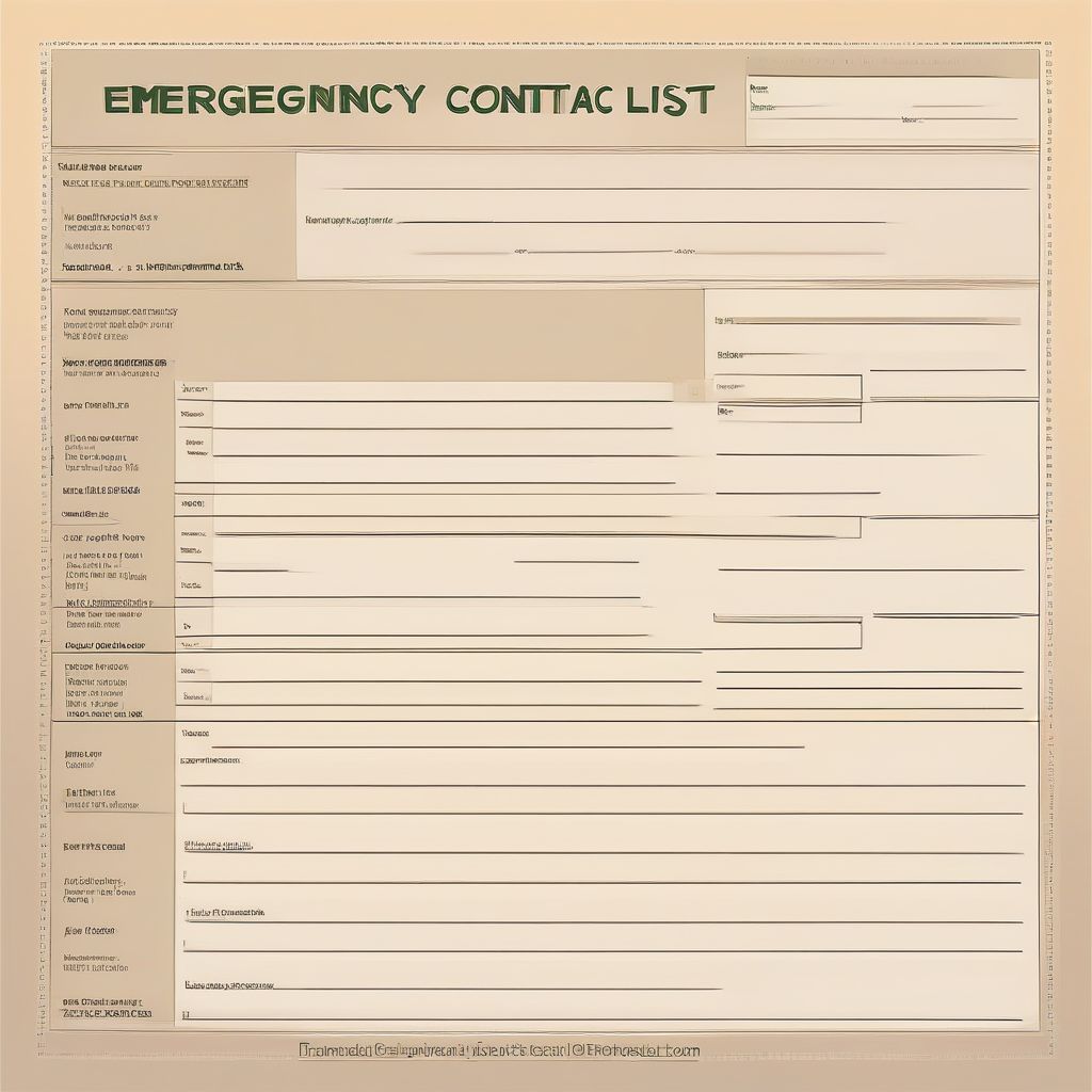 Emergency Contact List